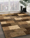 Abstract Bronze Brown Modern Rug in Family Room, abs5472