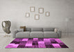 Machine Washable Abstract Purple Modern Area Rugs in a Living Room, wshabs5472pur