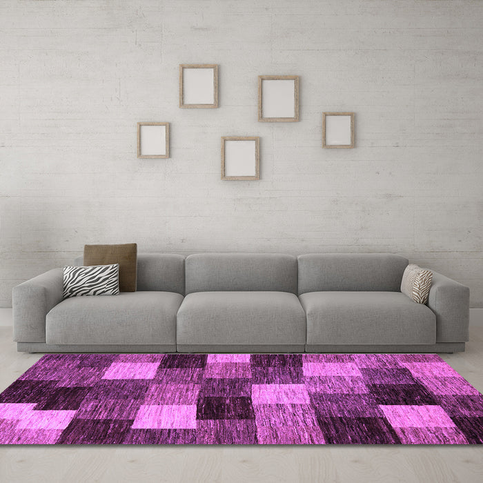 Machine Washable Abstract Purple Modern Area Rugs in a Living Room, wshabs5472pur