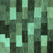 Square Abstract Turquoise Modern Rug, abs5472turq