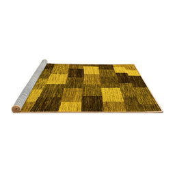 Sideview of Machine Washable Abstract Yellow Modern Rug, wshabs5472yw