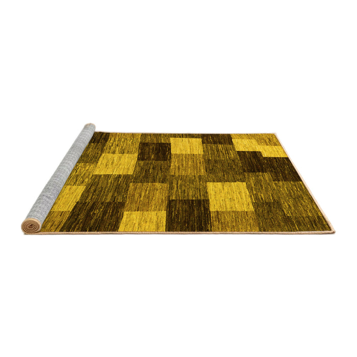 Sideview of Machine Washable Abstract Yellow Modern Rug, wshabs5472yw