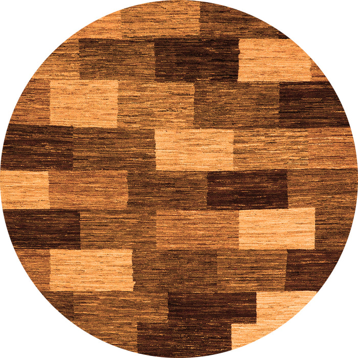 Round Abstract Orange Modern Rug, abs5472org