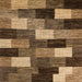 Square Abstract Bronze Brown Modern Rug, abs5472