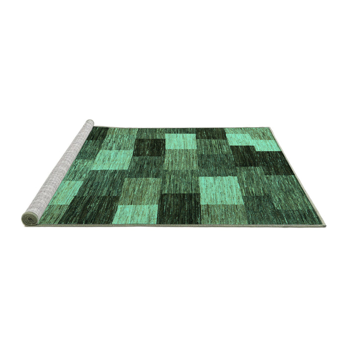 Sideview of Machine Washable Abstract Turquoise Modern Area Rugs, wshabs5472turq
