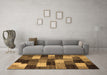 Machine Washable Abstract Brown Modern Rug in a Living Room,, wshabs5472brn