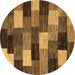 Round Abstract Brown Modern Rug, abs5472brn