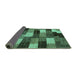 Sideview of Abstract Turquoise Modern Rug, abs5472turq