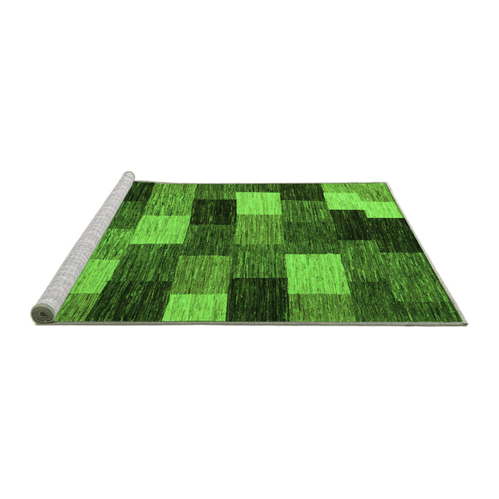 Sideview of Machine Washable Abstract Green Modern Area Rugs, wshabs5472grn