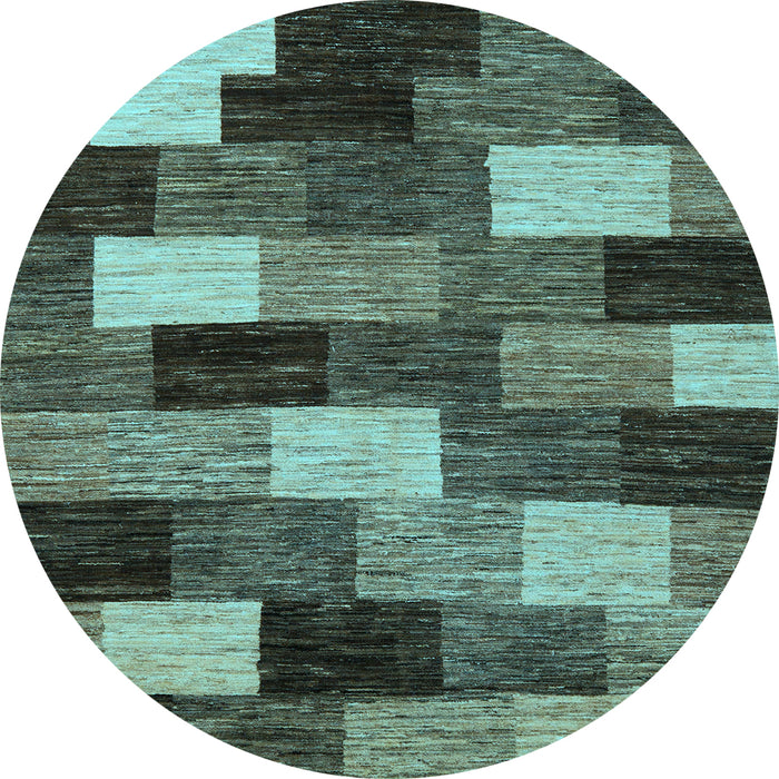 Round Machine Washable Abstract Light Blue Modern Rug, wshabs5472lblu