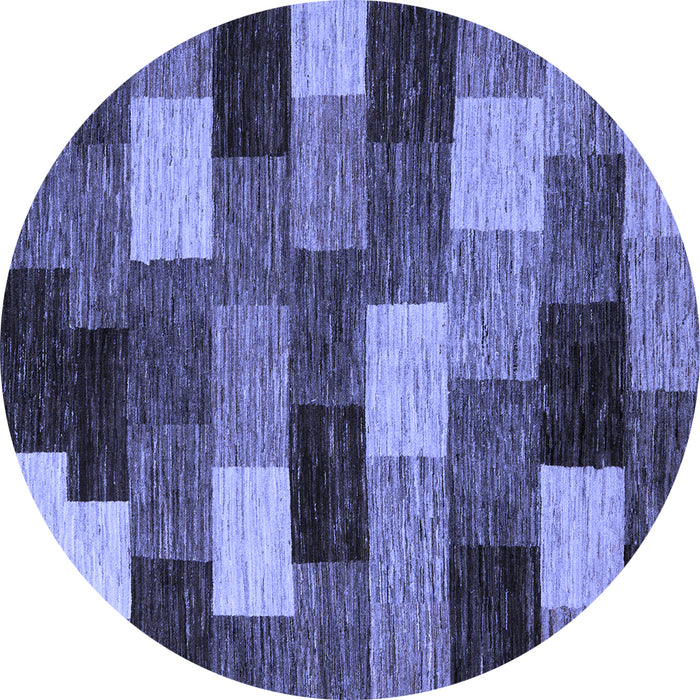 Round Machine Washable Abstract Blue Modern Rug, wshabs5472blu