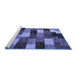 Sideview of Machine Washable Abstract Blue Modern Rug, wshabs5472blu