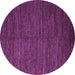 Round Abstract Purple Modern Rug, abs5473pur