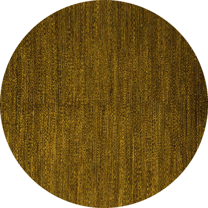 Round Machine Washable Abstract Yellow Modern Rug, wshabs5473yw
