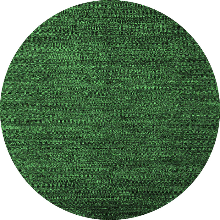 Round Machine Washable Abstract Emerald Green Modern Area Rugs, wshabs5473emgrn