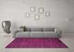 Machine Washable Abstract Pink Modern Rug in a Living Room, wshabs5473pnk