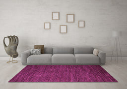 Machine Washable Abstract Pink Modern Rug in a Living Room, wshabs5473pnk