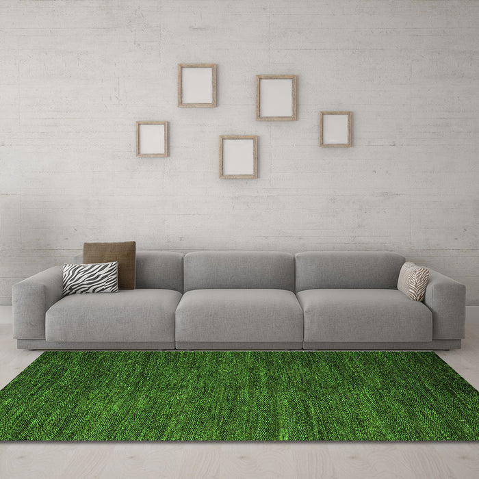 Machine Washable Abstract Green Modern Area Rugs in a Living Room,, wshabs5473grn