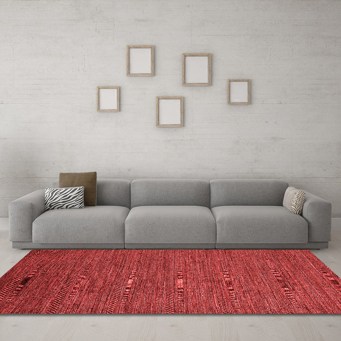 Modern Red Washable Rugs