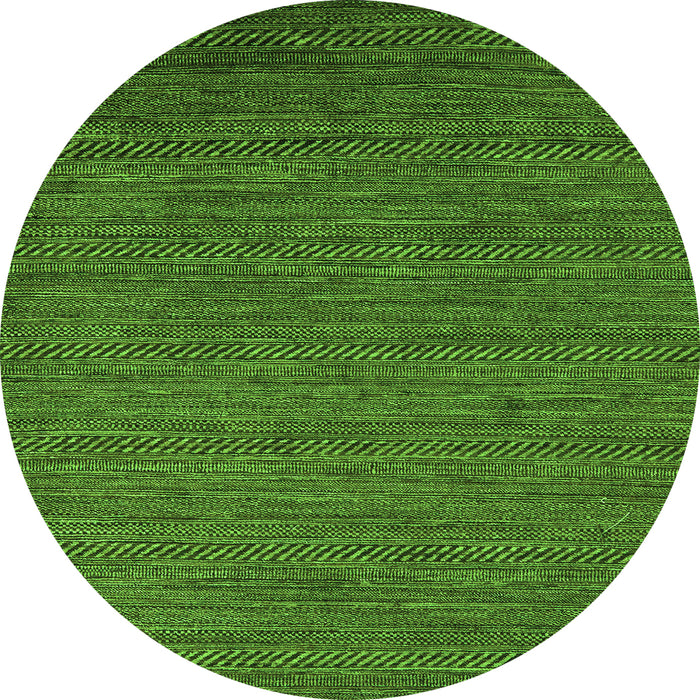 Round Machine Washable Abstract Green Modern Area Rugs, wshabs5474grn