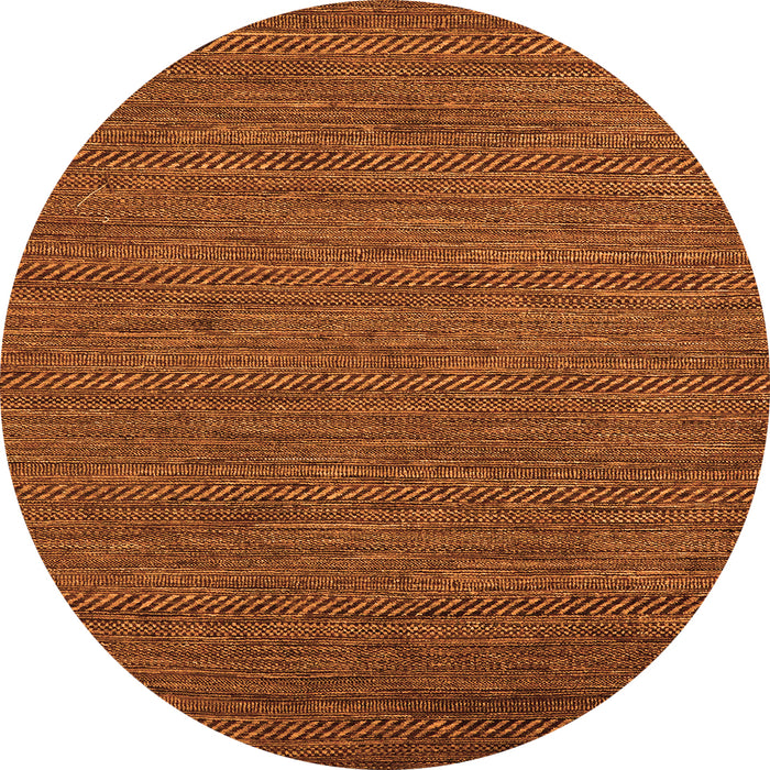 Round Abstract Orange Modern Rug, abs5474org