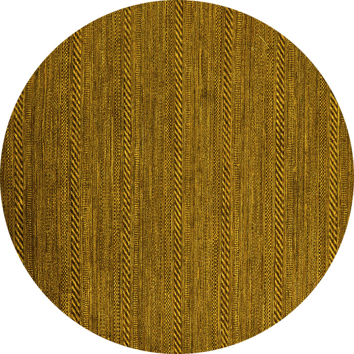 Round Abstract Yellow Modern Rug, abs5474yw