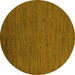 Round Abstract Yellow Modern Rug, abs5474yw