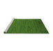 Sideview of Machine Washable Abstract Green Modern Area Rugs, wshabs5474grn