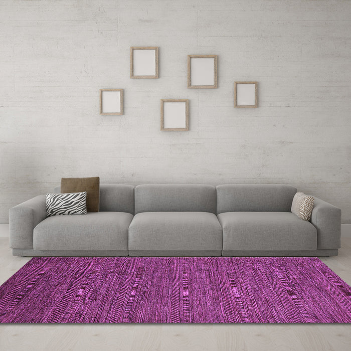 Machine Washable Abstract Purple Modern Area Rugs in a Living Room, wshabs5474pur