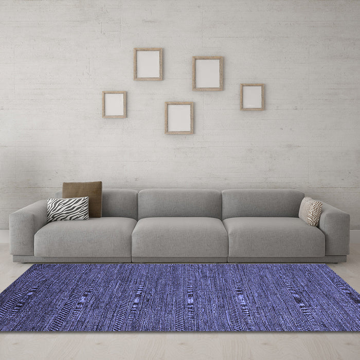 Machine Washable Abstract Blue Modern Rug in a Living Room, wshabs5474blu