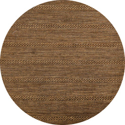 Round Abstract Red Brown Modern Rug, abs5474