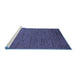 Sideview of Machine Washable Abstract Blue Modern Rug, wshabs5474blu