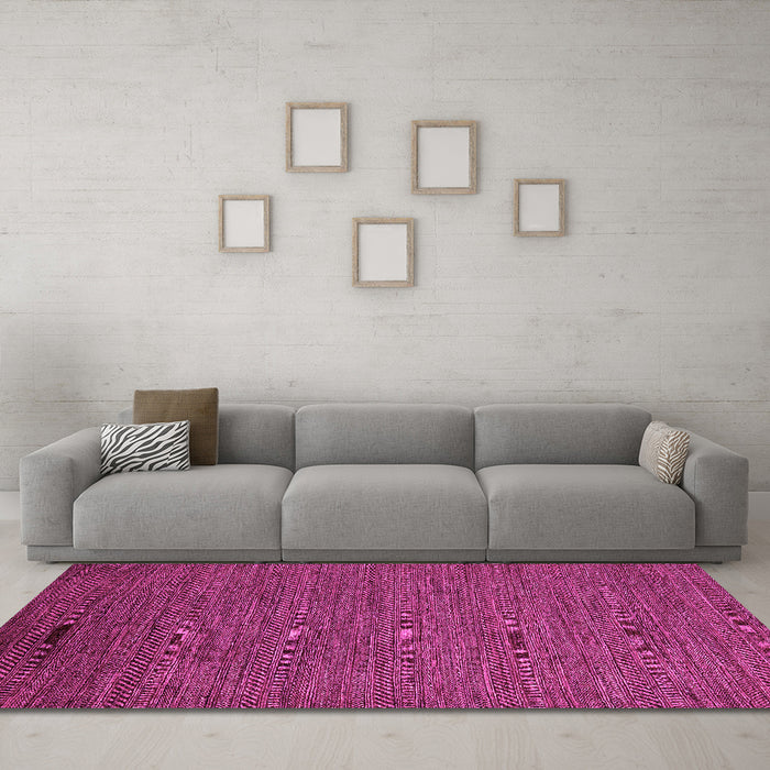 Machine Washable Abstract Pink Modern Rug in a Living Room, wshabs5474pnk