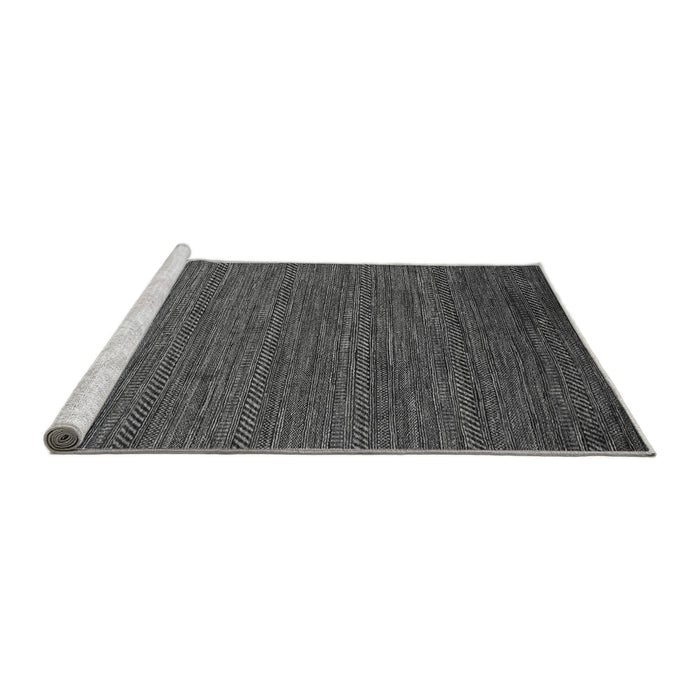 Sideview of Machine Washable Abstract Gray Modern Rug, wshabs5474gry