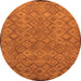 Round Abstract Orange Modern Rug, abs5475org