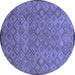 Round Machine Washable Abstract Blue Modern Rug, wshabs5475blu