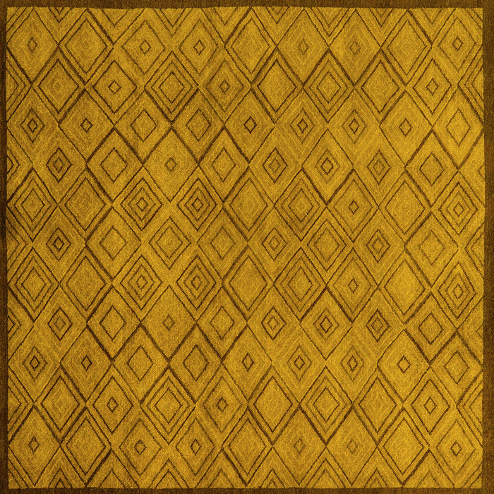 Square Abstract Yellow Modern Rug, abs5475yw