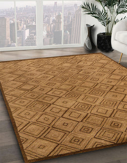 Machine Washable Abstract Orange Rug in a Family Room, wshabs5475
