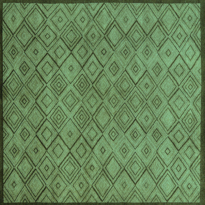 Square Machine Washable Abstract Turquoise Modern Area Rugs, wshabs5475turq