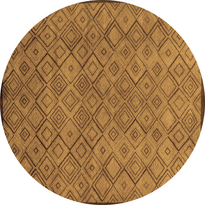 Round Abstract Brown Modern Rug, abs5475brn