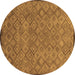 Round Abstract Brown Modern Rug, abs5475brn