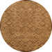 Round Abstract Orange Modern Rug, abs5475