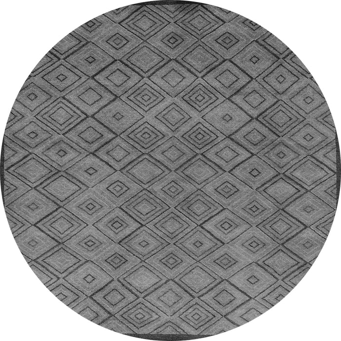 Round Machine Washable Abstract Gray Modern Rug, wshabs5475gry
