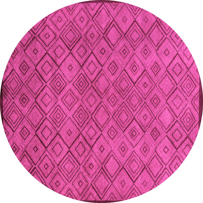 Round Machine Washable Abstract Pink Modern Rug, wshabs5475pnk