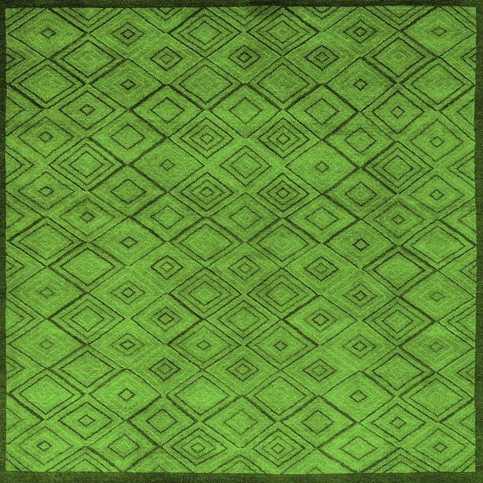 Square Machine Washable Abstract Green Modern Area Rugs, wshabs5475grn