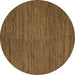Round Abstract Brown Modern Rug, abs5476brn