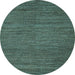 Round Abstract Light Blue Modern Rug, abs5476lblu