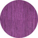 Round Abstract Purple Modern Rug, abs5476pur