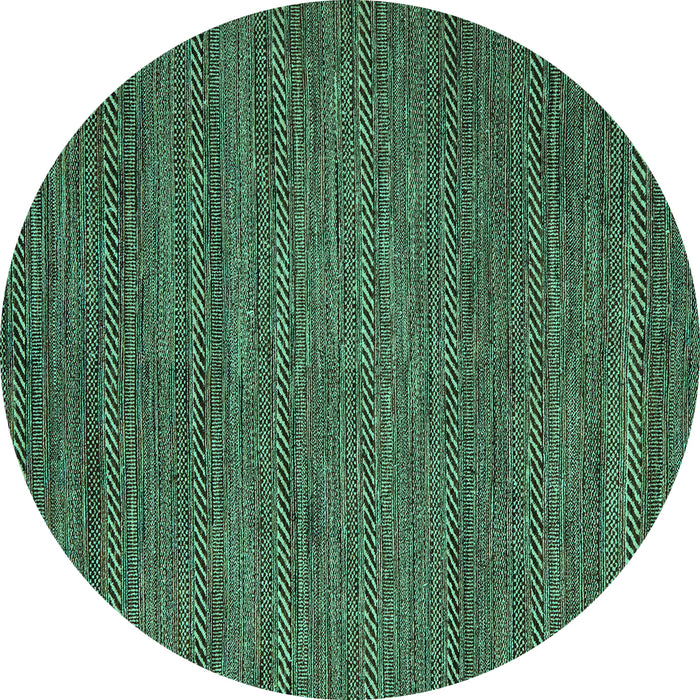 Round Abstract Turquoise Modern Rug, abs5476turq