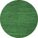 Round Abstract Emerald Green Modern Rug, abs5476emgrn